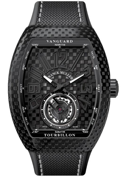 Best FRANCK MULLER Vanguard Pixel Black Stainless Steel Tourbillon V 45 T BLK PXL (NR) (BR) (AC) (PXL NR BR NR NR) Replica Watch